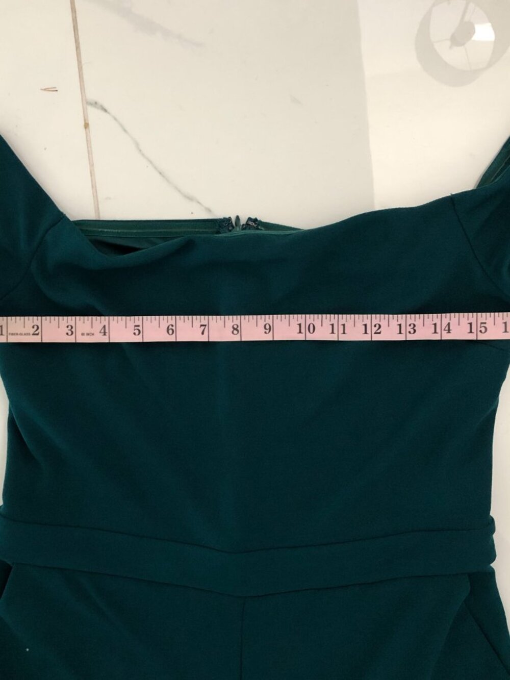 EXPRESS DEEP TEAL GREEN OFF THE SHOULDER WIDE LEG JUMPSUIT Size M MEDIUM PARTY - Picture 6 of 14